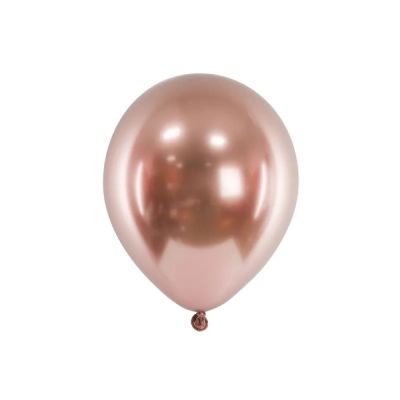 5 PZ Palloncino GLOSSY a specchio ROSA GOLD 45 cm