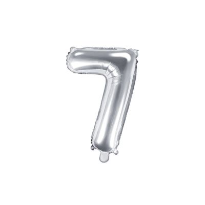 Palloncino FOIL MYLAR numero 7 ARGENTO 35 cm