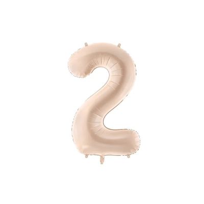 Palloncino FOIL MYLAR numero 2 colore BEIGE - 72 CM
