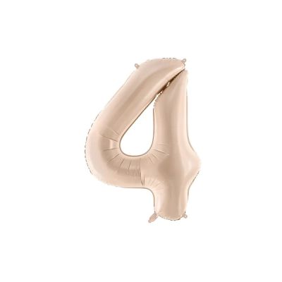 Palloncino FOIL MYLAR numero 4 colore BEIGE - 72 CM