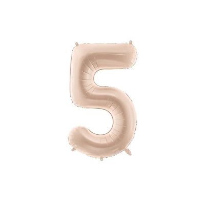Palloncino FOIL MYLAR numero 5 colore BEIGE - 72 CM
