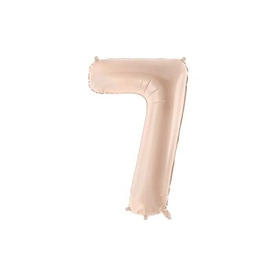 Palloncino FOIL MYLAR numero 7 colore BEIGE - 72 CM
