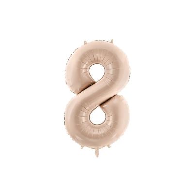 Palloncino FOIL MYLAR numero 8 colore BEIGE - 72 CM