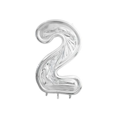 Numero 2 in mylar porta palloncini contenitore palloncini lattice 126 cm