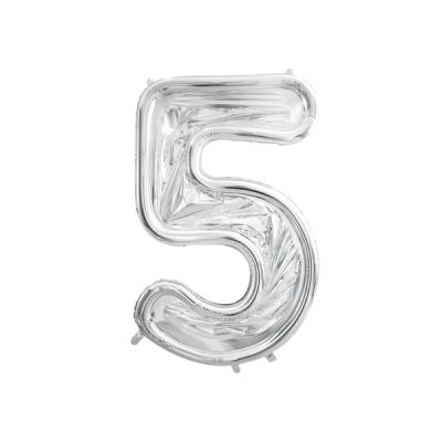 Numero 5 in mylar porta palloncini contenitore palloncini lattice 126 cm