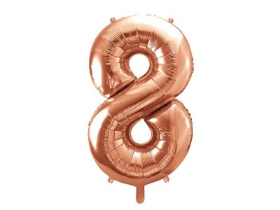 Pallone Palloncino gigante in foil mylar 86 cm NUMERO 8 OTTO colore ROSA