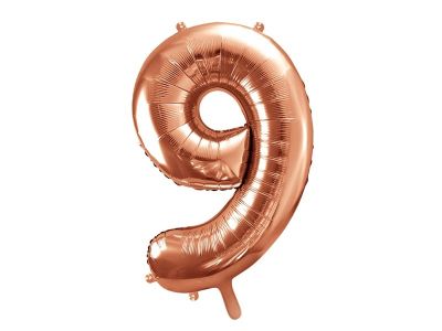 Pallone Palloncino gigante in foil mylar 86 cm NUMERO 9 NOVE colore ROSA