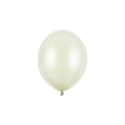 100 PZ Palloncino Palloncini Lattice 23 cm CREMA CHIARO metallic
