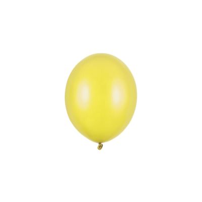 100 PZ Palloncino Palloncini Lattice 12 cm GIALLO LIMONE metallic