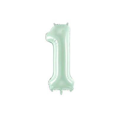 Palloncino FOIL MYLAR numero 1 colore VERDE - 72 CM