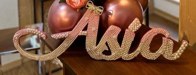 Scritta in Legno personalizzata con glitter