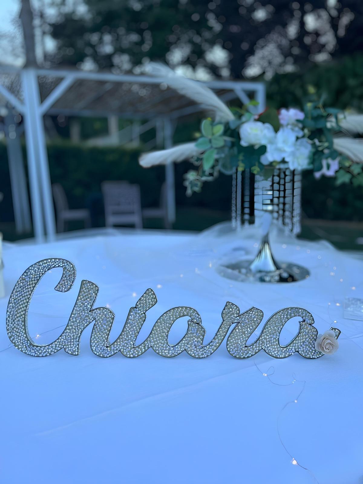 Scritta in Legno personalizzata con glitter