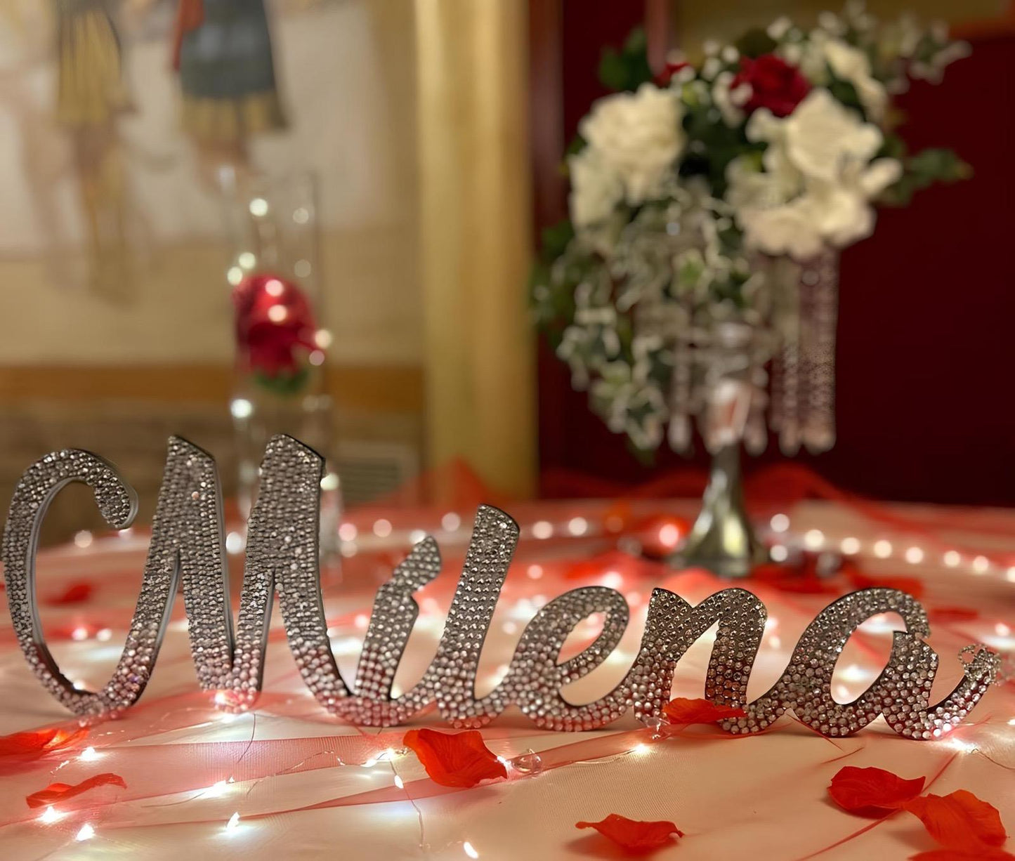 Scritta in Legno personalizzata con glitter
