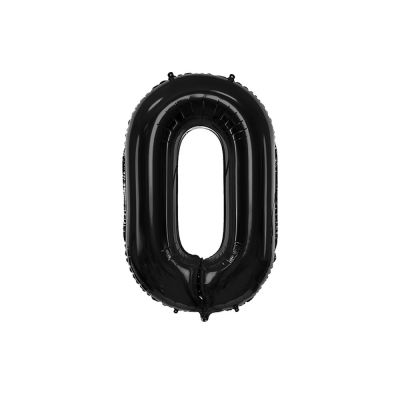 Pallone Palloncino gigante in foil mylar 86 cm NUMERO 0 colore NERO