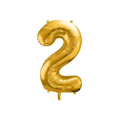 Pallone Palloncino gigante in foil mylar 86 cm NUMERO 2 colore ORO