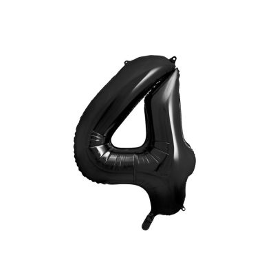 Pallone Palloncino gigante foil mylar 86 cm NUMERO 4 QUATTRO colore NERO