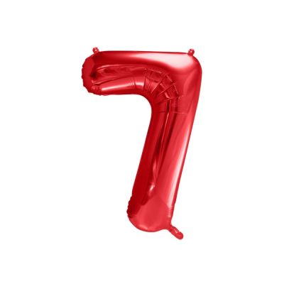 Pallone Palloncino gigante in Foil Mylar NUMERO 7 SETTE 86 cm ROSSO