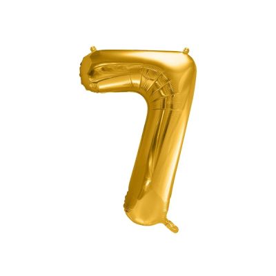 Pallone Palloncino gigante in foil mylar 86 cm NUMERO 7 colore ORO