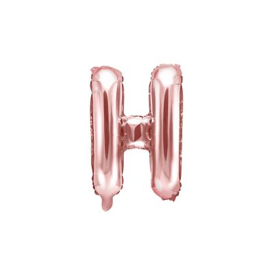 Palloncino FOIL MYLAR ROSA GOLD lettera H cm 35