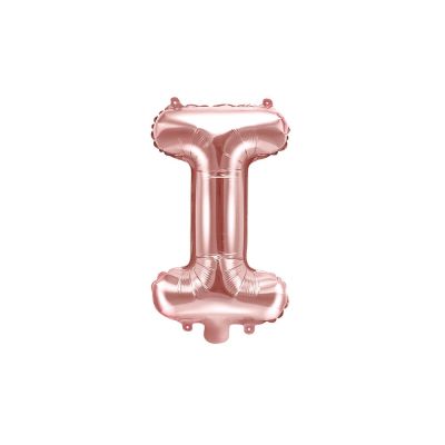 Palloncino FOIL MYLAR ROSA GOLD lettera I cm 35