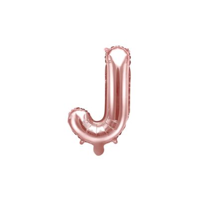 Palloncino FOIL MYLAR ROSA GOLD lettera J cm 35
