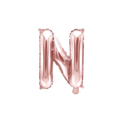 Palloncino FOIL MYLAR ROSA GOLD lettera N cm 35
