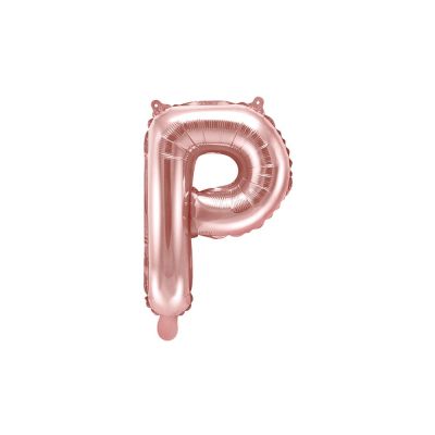 Palloncino FOIL MYLAR ROSA GOLD lettera P cm 35