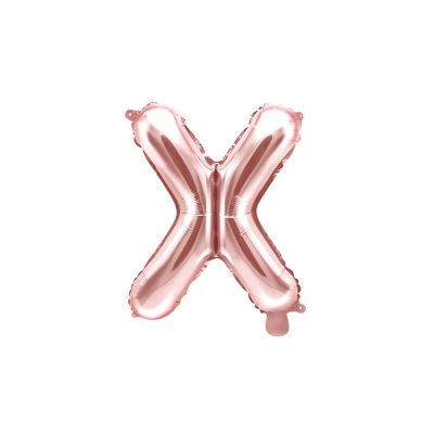 Palloncino FOIL MYLAR ROSA GOLD lettera X cm 35