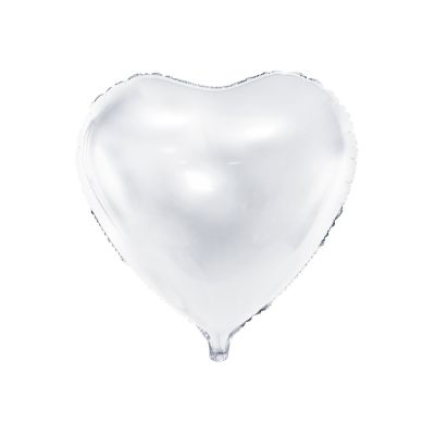 Palloncino FOIL MYLAR a forma di CUORE BIANCO metallico 45 cm