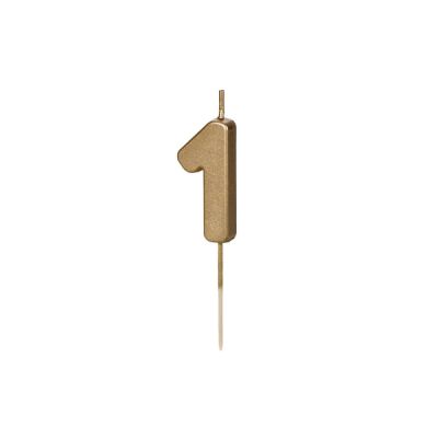 Candela compleanno numero 1 colore ORO METALLIZATO - 4.5 cm