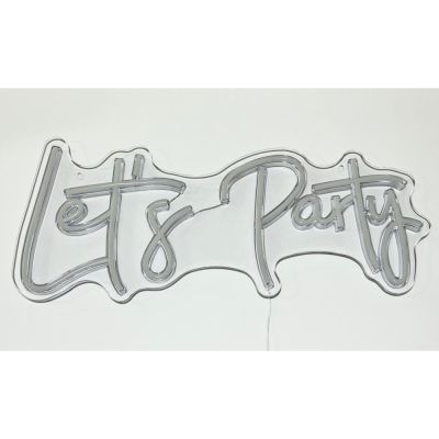 Scritta Led Neon 'LET'S PARTY' da parete 51x27 cm Allestimento Festa