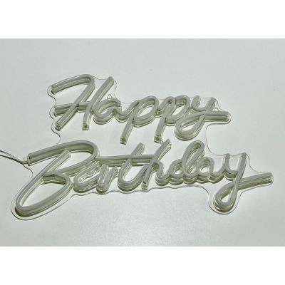 Scritta Led Neon 'HAPPY BIRTHDAY' da parete 41x29 cm Allestimento Festa