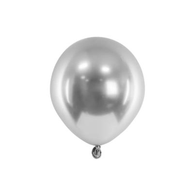 50 PZ Palloncino Palloncini Lattice 12 cm GLOSSY ARGENTO