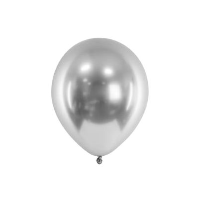10 PZ Palloncino Palloncini Lattice 30 cm GLOSSY ARGENTO