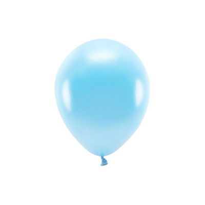 100 PZ Palloncino Palloncini lattice ECOLOGICO 26 cm CELESTE METALLIC