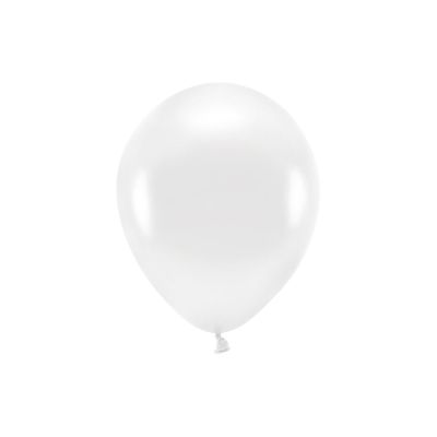 10 PZ Palloncino lattice ecologico 30 cm BIANCO Metallic