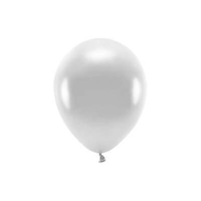100 PZ Palloncino lattice ecologico 30 cm ARGENTO Metallic