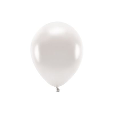 10 PZ Palloncino lattice ecologico 30 cm BIANCO PERLA Metallic