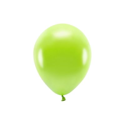 10 PZ Palloncino lattice ecologico 30 cm VERDE MELA Metallic