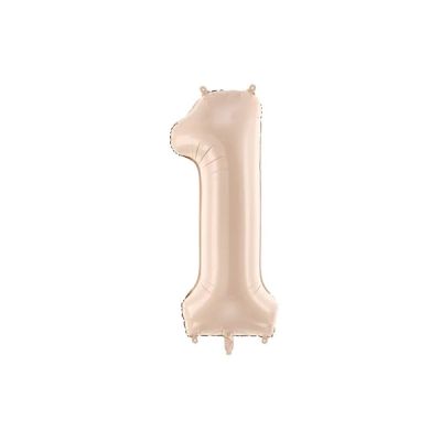 Palloncino FOIL MYLAR numero 1 colore BEIGE - 72 CM