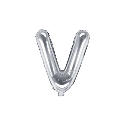 Palloncino FOIL MYLAR ARGENTO lettera V cm 35