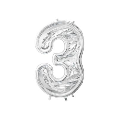 Numero 3 in mylar porta palloncini contenitore palloncini lattice 126 cm