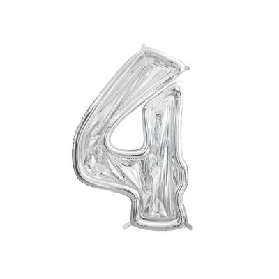 Numero 4 in mylar porta palloncini contenitore palloncini lattice 126 cm