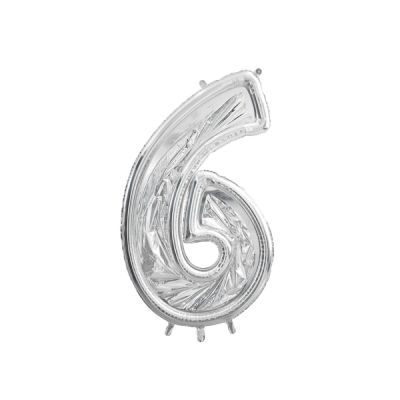 Numero 6 in mylar porta palloncini contenitore palloncini lattice 126 cm