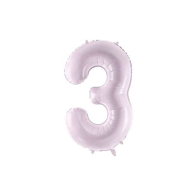 Palloncino FOIL MYLAR numero 3 colore LILLA - 72 CM
