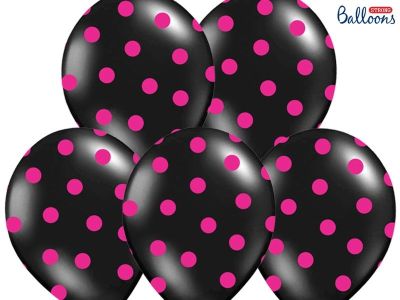 50 PALLONCINI lattice 30 cm NERO POIS FUXIA decorazione compleanno
