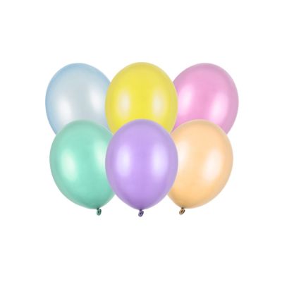 100 PZ Palloncino Palloncini Lattice 23 cm PERLATO MULTICOLORE metallic