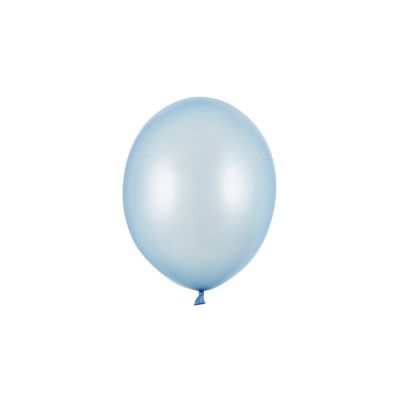 100 PZ Palloncino Palloncini Lattice 23 cm CELESTE BABY metallic