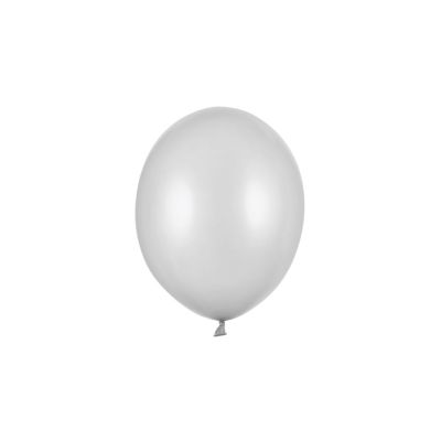 100 PZ Palloncino Palloncini Lattice 23 cm ARGENTO NEVE metallic