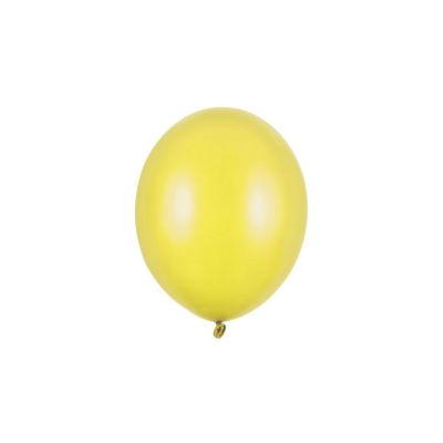 100 PZ Palloncino Palloncini Lattice 23 cm GIALLO LIMONE metallic